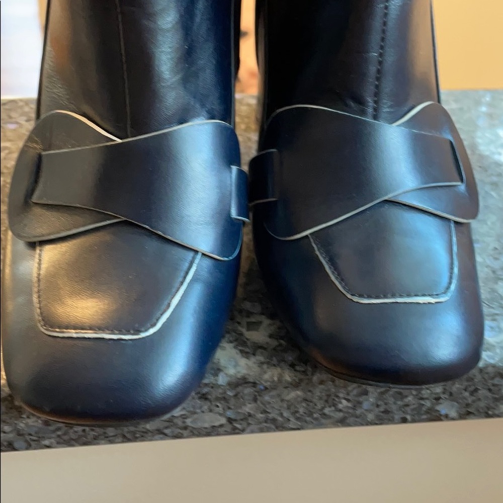 Tory Burch blue leather booties